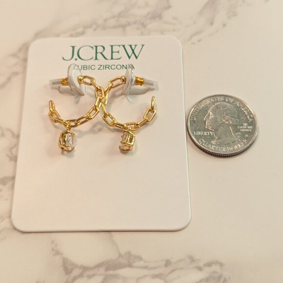 J.Crew Chainlink Hoop Earrings with Crystals - Picture 5 of 7